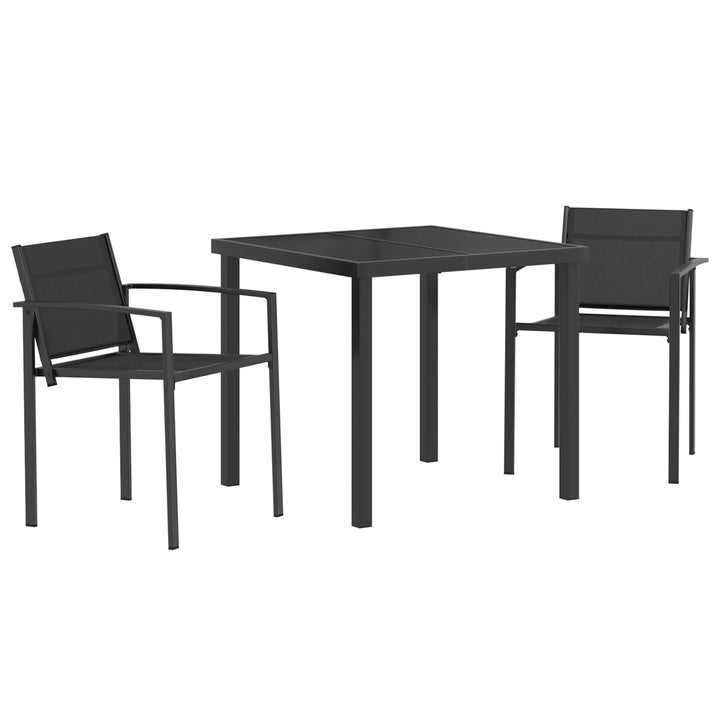 Have møbel sæt 3 pcs Sort og Anthracit 80 x 80 x 73 cm