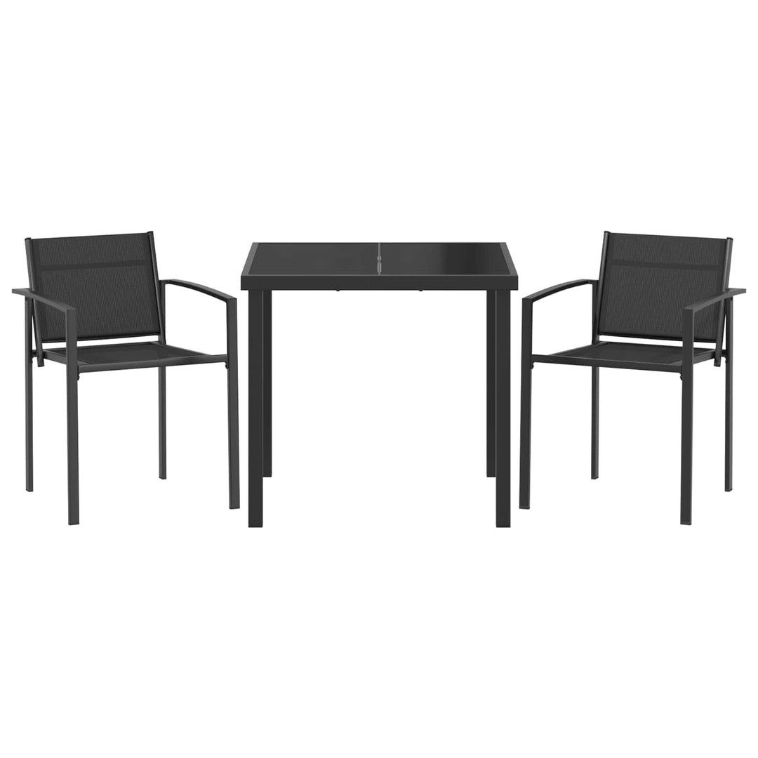 Have møbel sæt 3 pcs Sort og Anthracit 80 x 80 x 73 cm