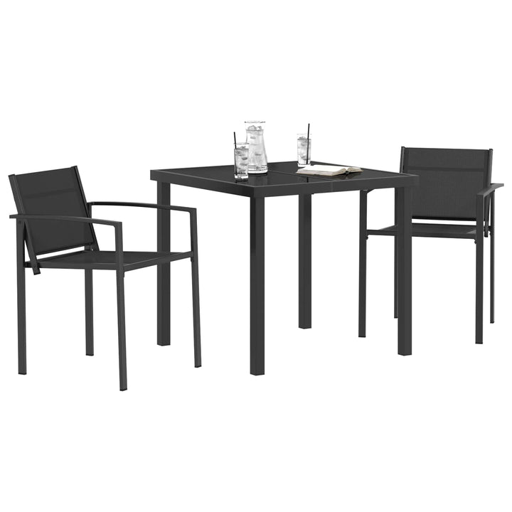Have møbel sæt 3 pcs Sort og Anthracit 80 x 80 x 73 cm
