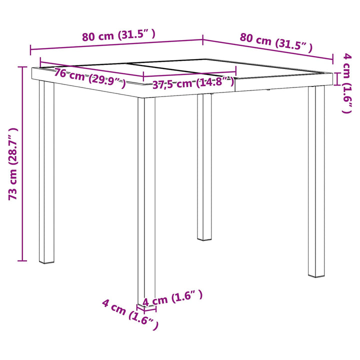 Have møbel sæt 3 pcs Sort og Anthracit 80 x 80 x 73 cm
