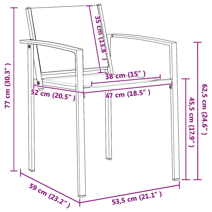 Have møbel sæt 3 pcs Sort og Anthracit 80 x 80 x 73 cm