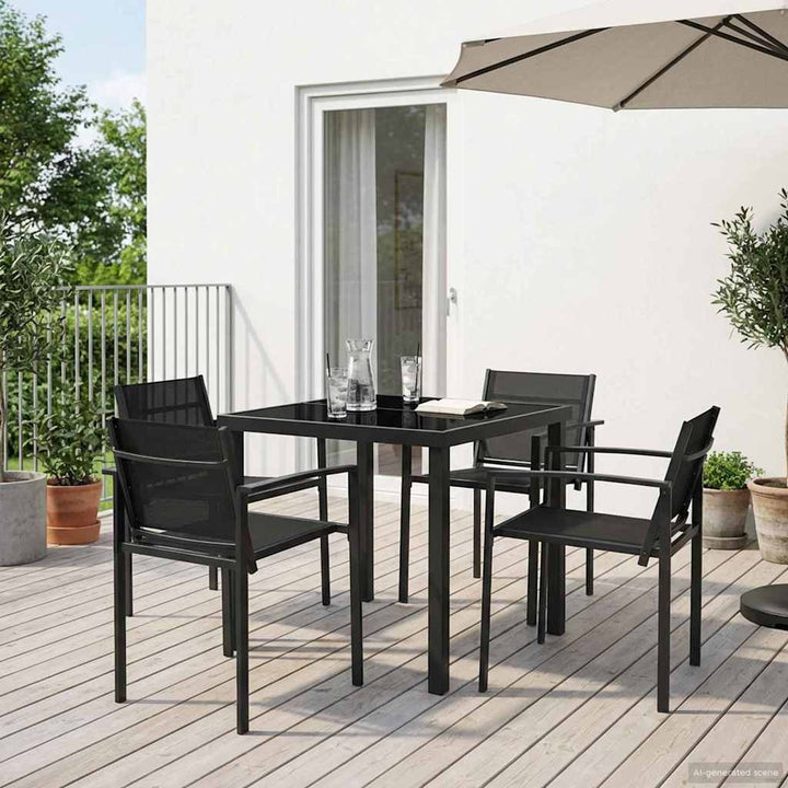 Have møbel sæt 5 pcs Sort og Anthracit 80 x 80 x 73 cm