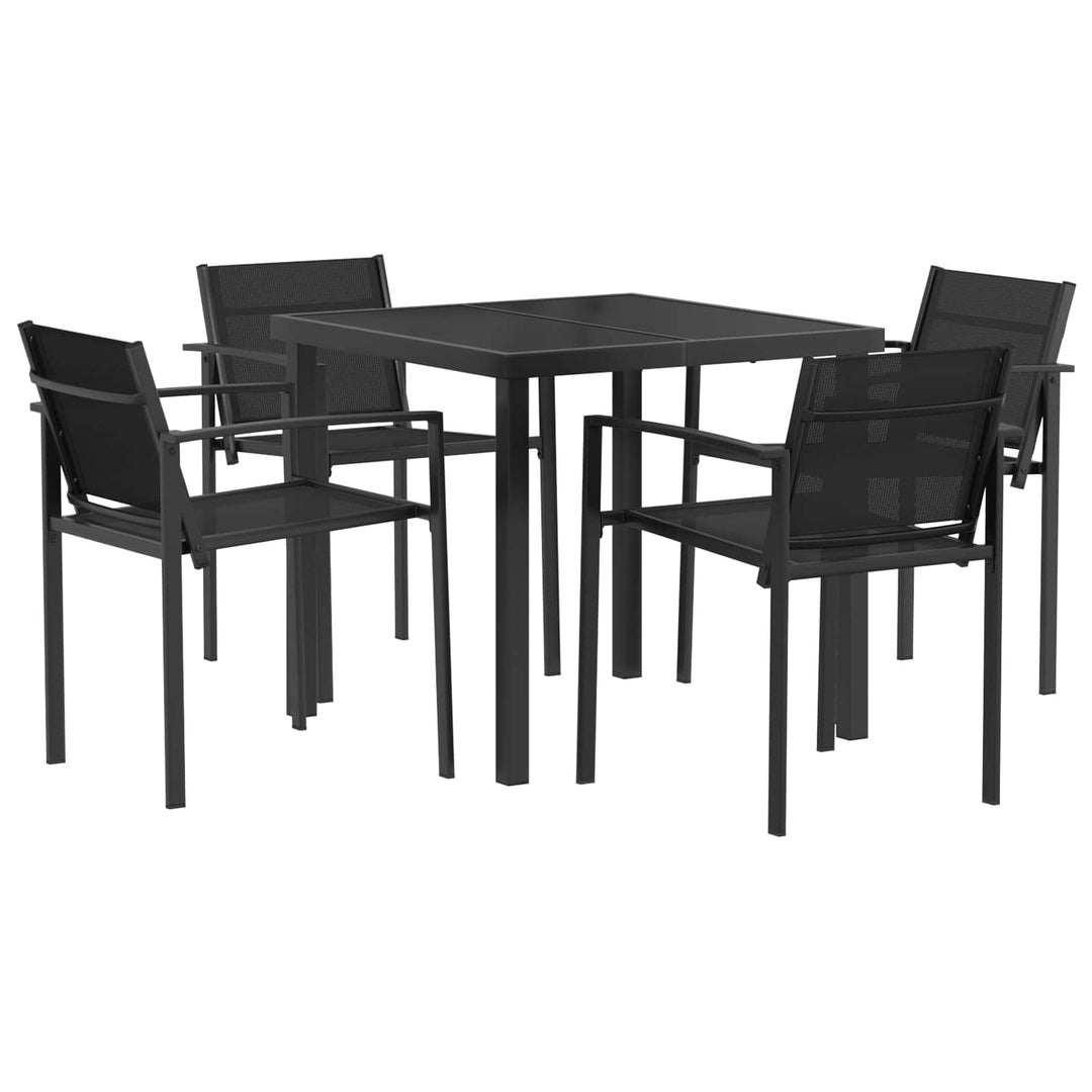 Have møbel sæt 5 pcs Sort og Anthracit 80 x 80 x 73 cm