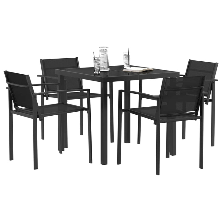 Have møbel sæt 5 pcs Sort og Anthracit 80 x 80 x 73 cm