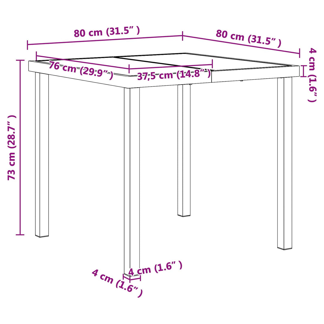 Have møbel sæt 5 pcs Sort og Anthracit 80 x 80 x 73 cm