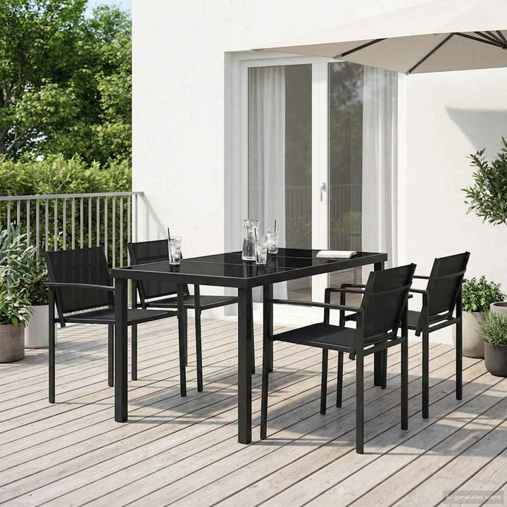 Have møbel sæt 5 pcs Sort og Anthracit 140 x 70 x 73 cm