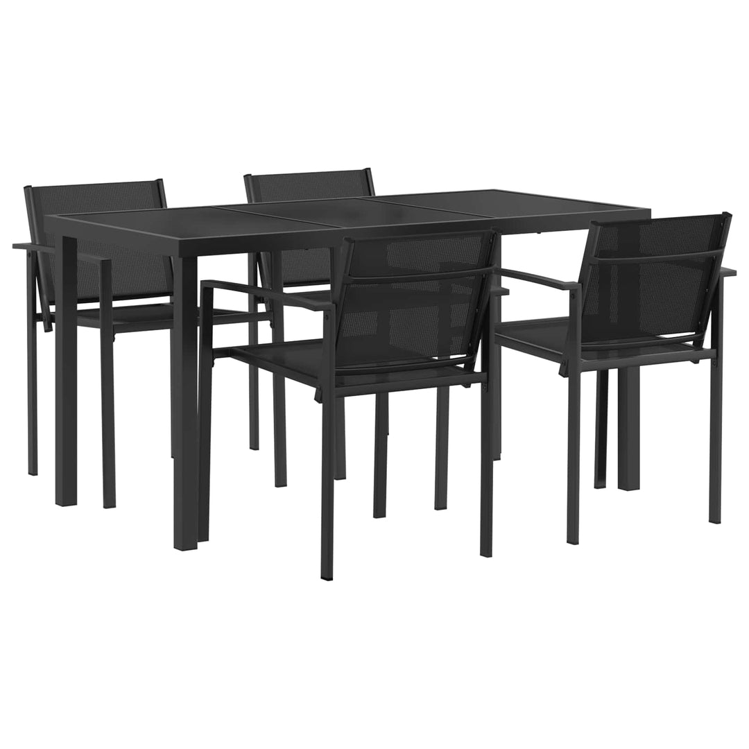 Have møbel sæt 5 pcs Sort og Anthracit 140 x 70 x 73 cm