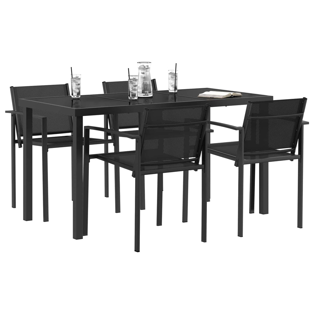 Have møbel sæt 5 pcs Sort og Anthracit 140 x 70 x 73 cm