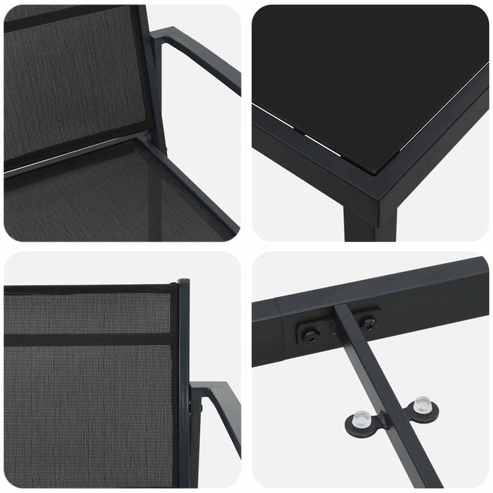 Have møbel sæt 5 pcs Sort og Anthracit 160 x 80 x 73 cm