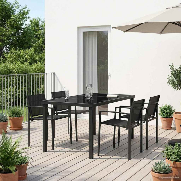 Have møbel sæt 5 pcs Sort og Anthracit 160 x 80 x 73 cm