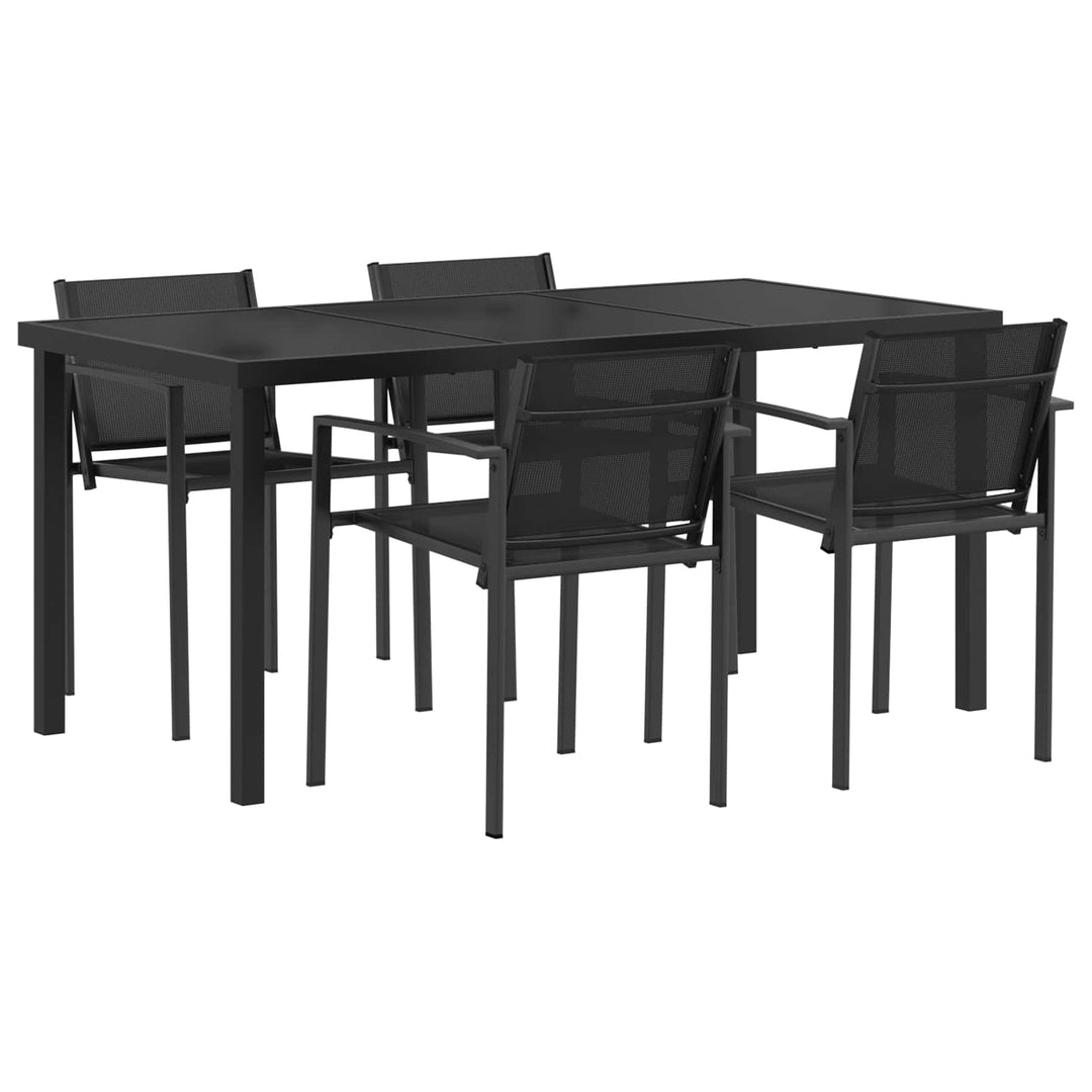 Have møbel sæt 5 pcs Sort og Anthracit 160 x 80 x 73 cm