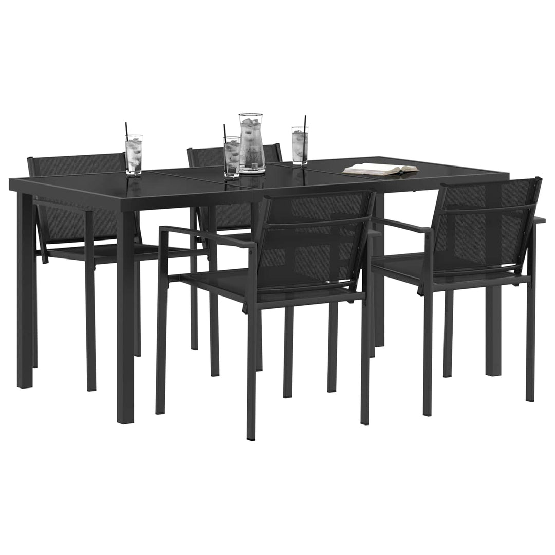 Have møbel sæt 5 pcs Sort og Anthracit 160 x 80 x 73 cm