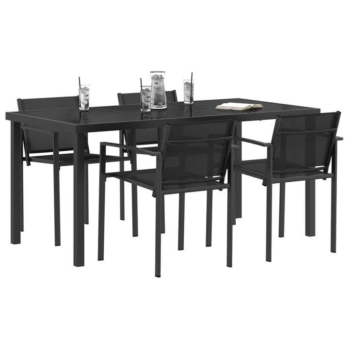Have møbel sæt 5 pcs Sort og Anthracit 160 x 80 x 73 cm