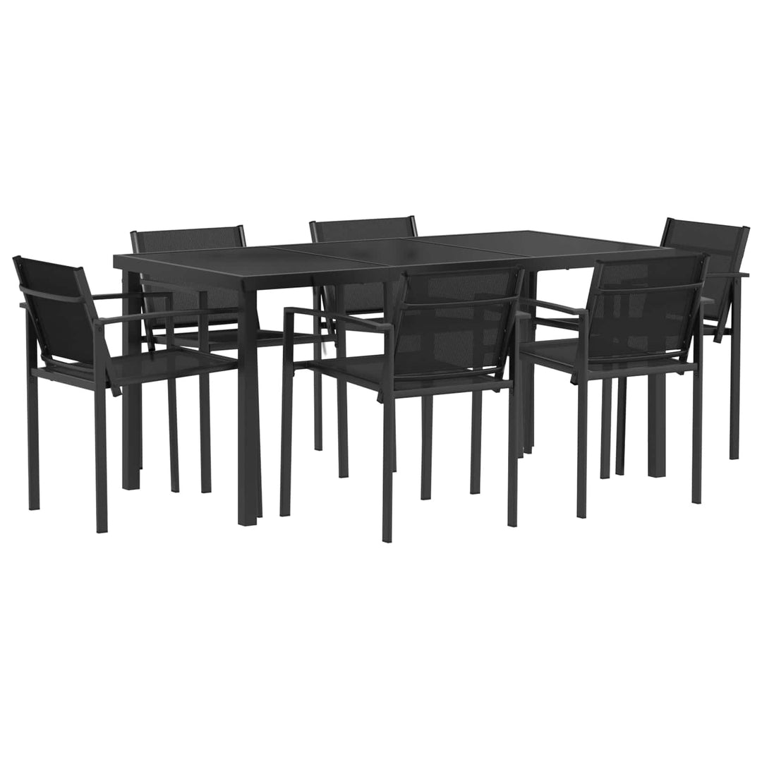 Have møbel sæt 7 pcs Sort og Anthracit 160 x 80 x 73 cm