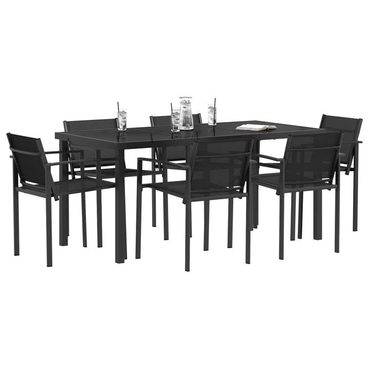 Have møbel sæt 7 pcs Sort og Anthracit 160 x 80 x 73 cm