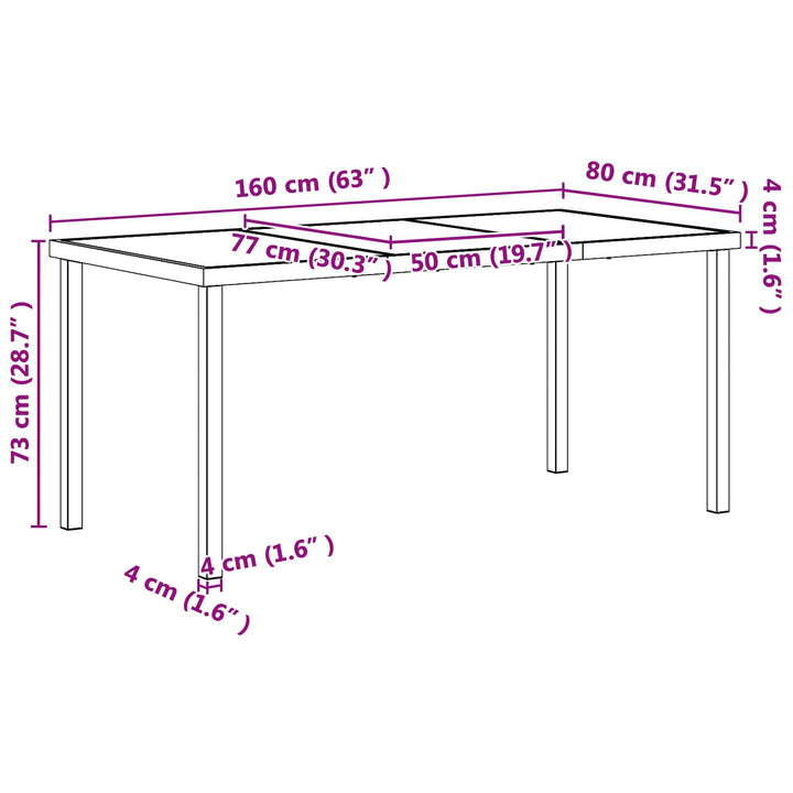 Have møbel sæt 7 pcs Sort og Anthracit 160 x 80 x 73 cm
