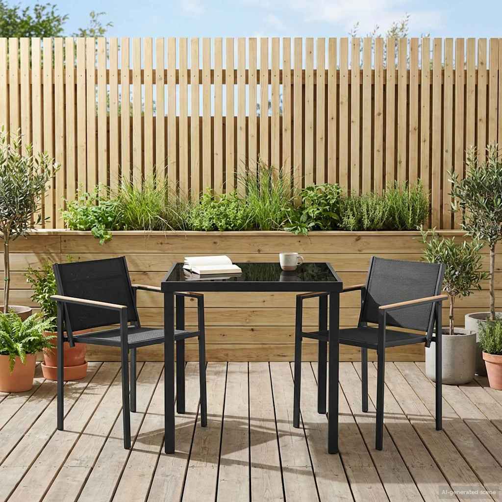 Have møbel sæt 3 pcs Sort og Anthracit 80 x 80 x 73 cm