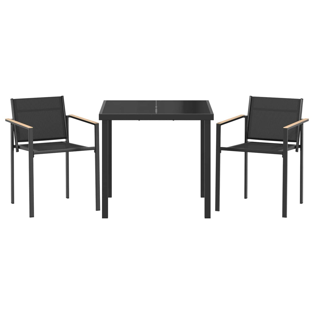 Have møbel sæt 3 pcs Sort og Anthracit 80 x 80 x 73 cm