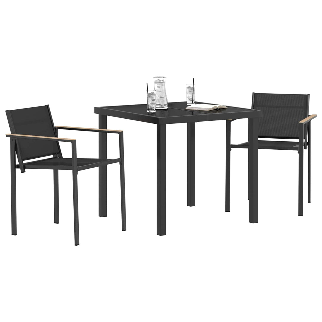 Have møbel sæt 3 pcs Sort og Anthracit 80 x 80 x 73 cm