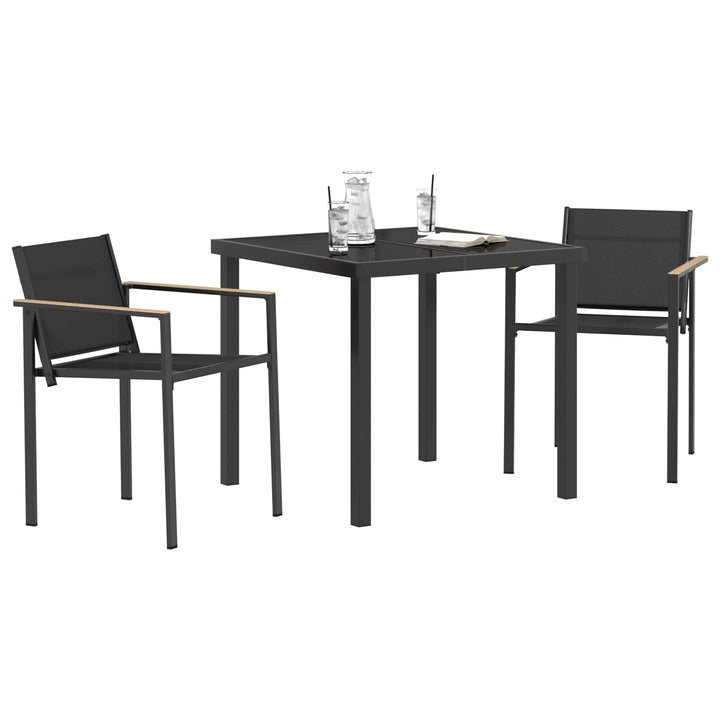 Have møbel sæt 3 pcs Sort og Anthracit 80 x 80 x 73 cm