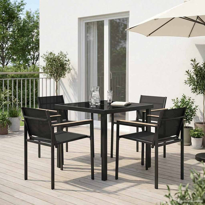 Have møbel sæt 5 pcs Sort og Anthracit 80 x 80 x 73 cm
