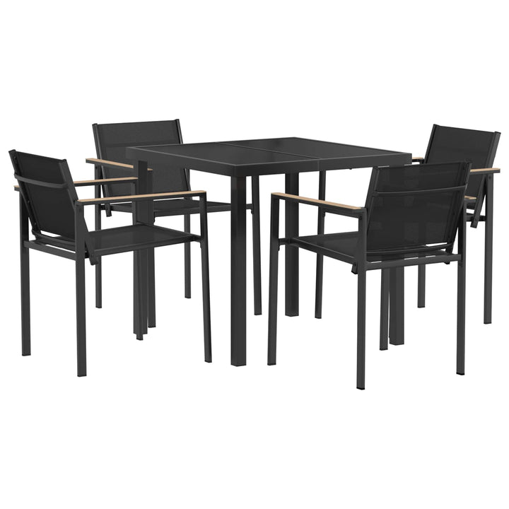 Have møbel sæt 5 pcs Sort og Anthracit 80 x 80 x 73 cm