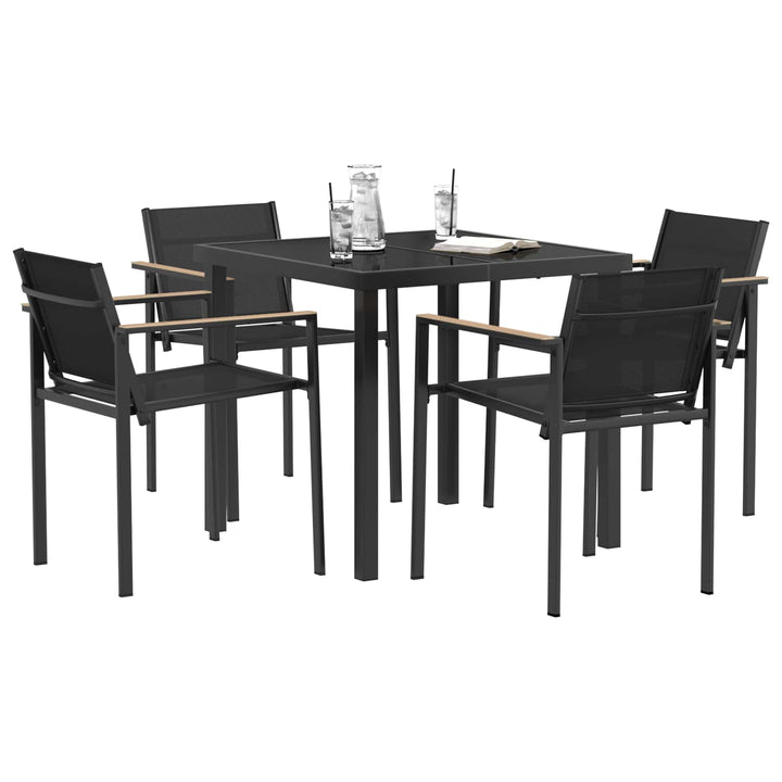 Have møbel sæt 5 pcs Sort og Anthracit 80 x 80 x 73 cm
