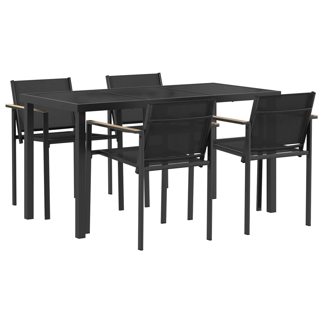 Have møbel sæt 5 pcs Sort og Anthracit 140 x 70 x 73 cm