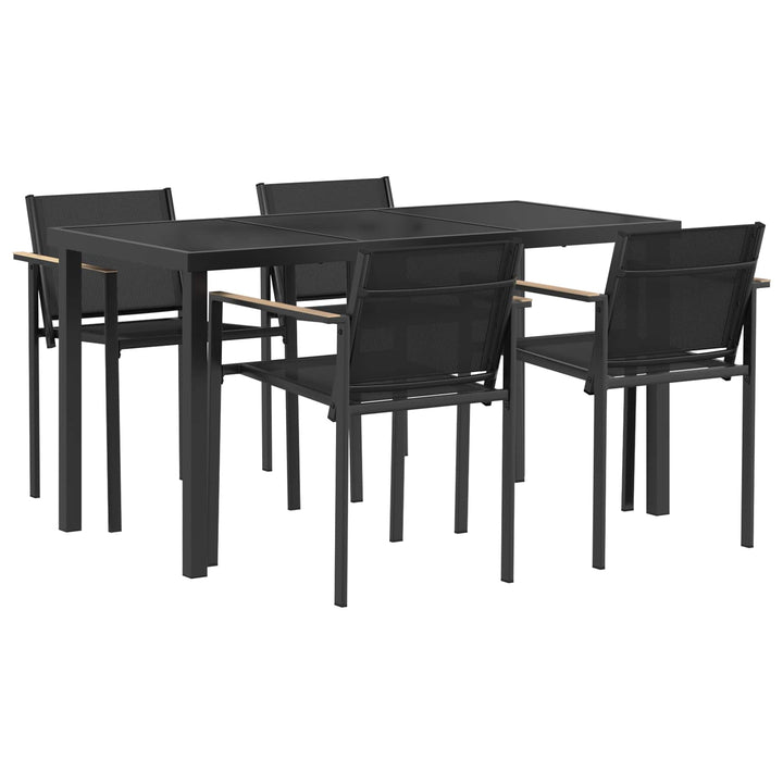 Have møbel sæt 5 pcs Sort og Anthracit 140 x 70 x 73 cm