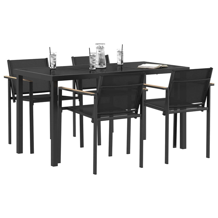 Have møbel sæt 5 pcs Sort og Anthracit 140 x 70 x 73 cm