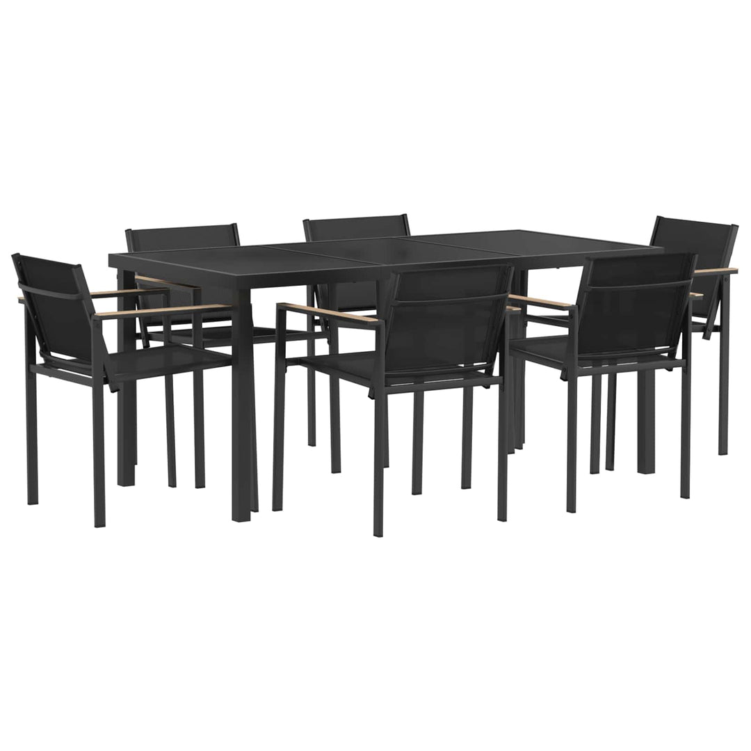Have møbel sæt 7 pcs Sort og Anthracit 160 x 80 x 73 cm