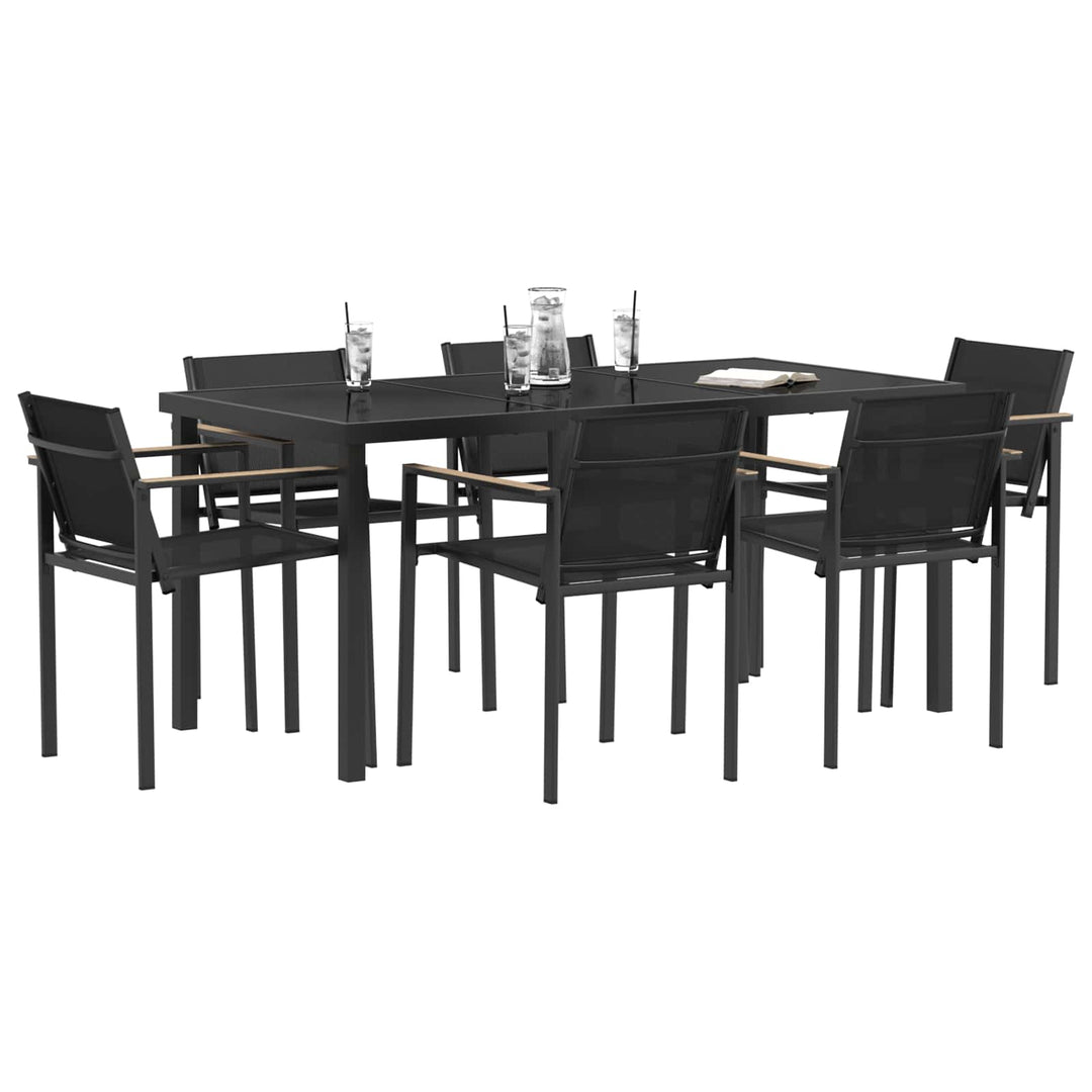 Have møbel sæt 7 pcs Sort og Anthracit 160 x 80 x 73 cm