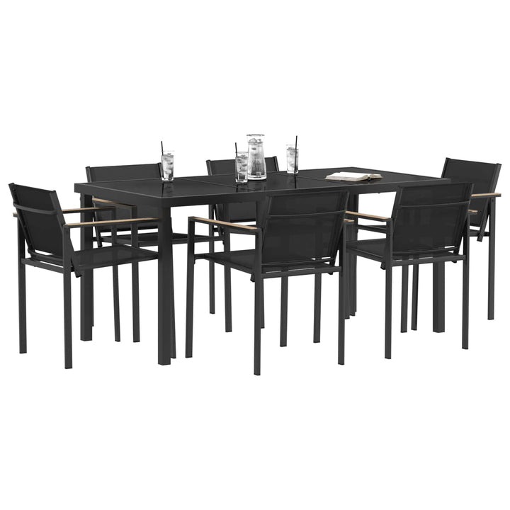 Have møbel sæt 7 pcs Sort og Anthracit 160 x 80 x 73 cm