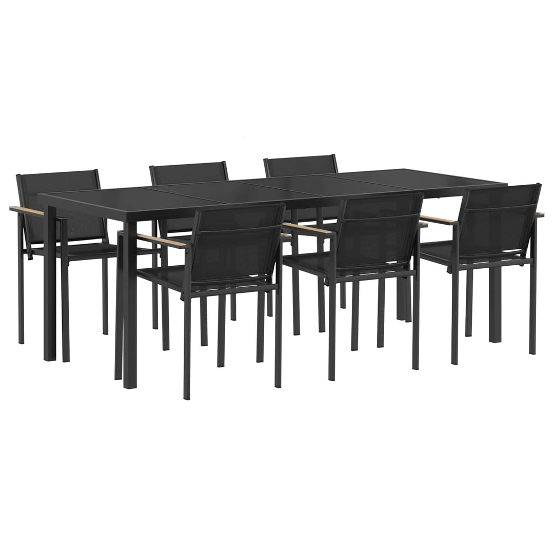 Have møbel sæt 7 pcs Sort og Anthracit Textilene