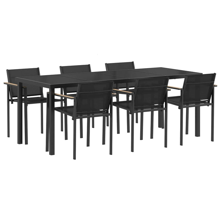 Have møbel sæt 7 pcs Sort og Anthracit Textilene