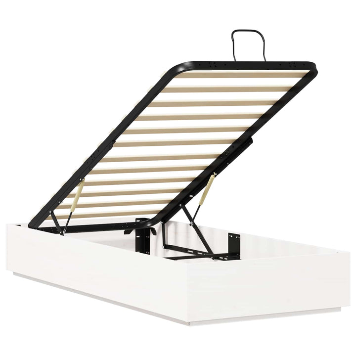 Otmansengestel med opbevaring Hvid 90 x 190 cm Massivt fyrretræ