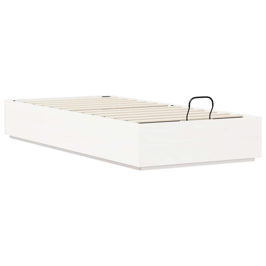 Otmansengestel med opbevaring Hvid 80 x 200 cm Massivt fyrretræ