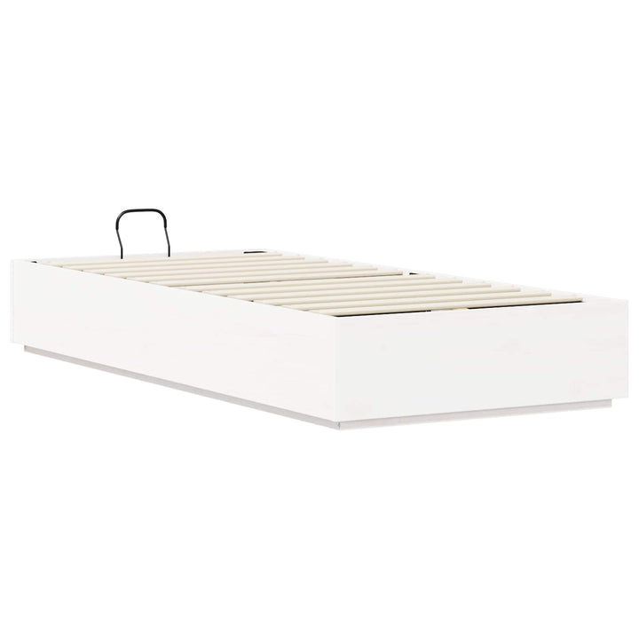 Otmansengestel med opbevaring Hvid 80 x 200 cm Massivt fyrretræ