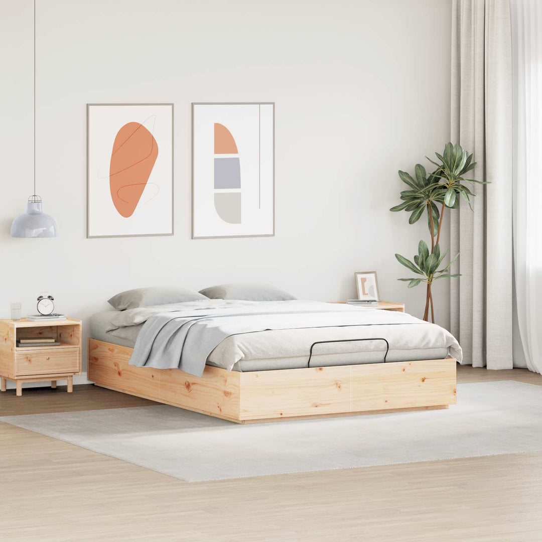 Ottoman Sengestel Naturfarvet 120 x 190 cm Massivt fyrretræ