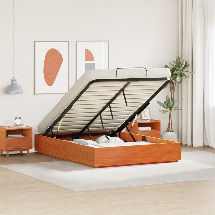 Otmansengestel med opbevaring Voksbrun 120 x 190 cm