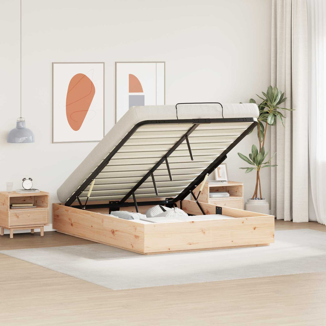 Ottoman Sengestel Naturfarvet 120 x 200 cm Massivt fyrretræ