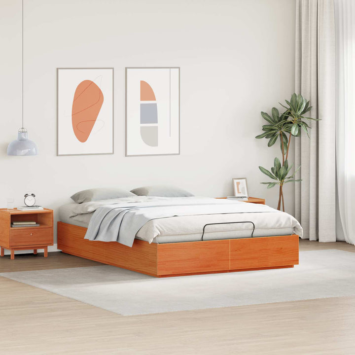 Otmansengestel med opbevaring Voksbrun 120 x 200 cm