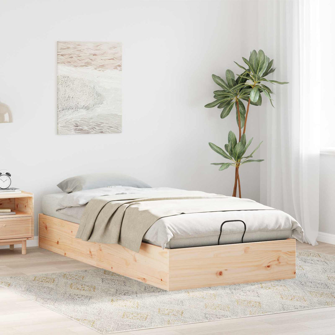 Otmansengestel med opbevaring Naturfarvet 70 x 190 cm