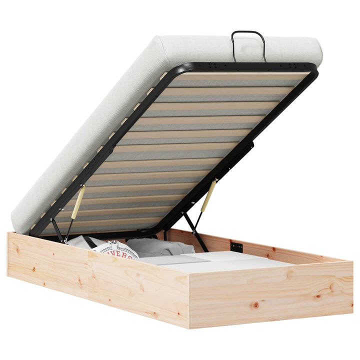 Otmansengestel med opbevaring Naturfarvet 70 x 190 cm