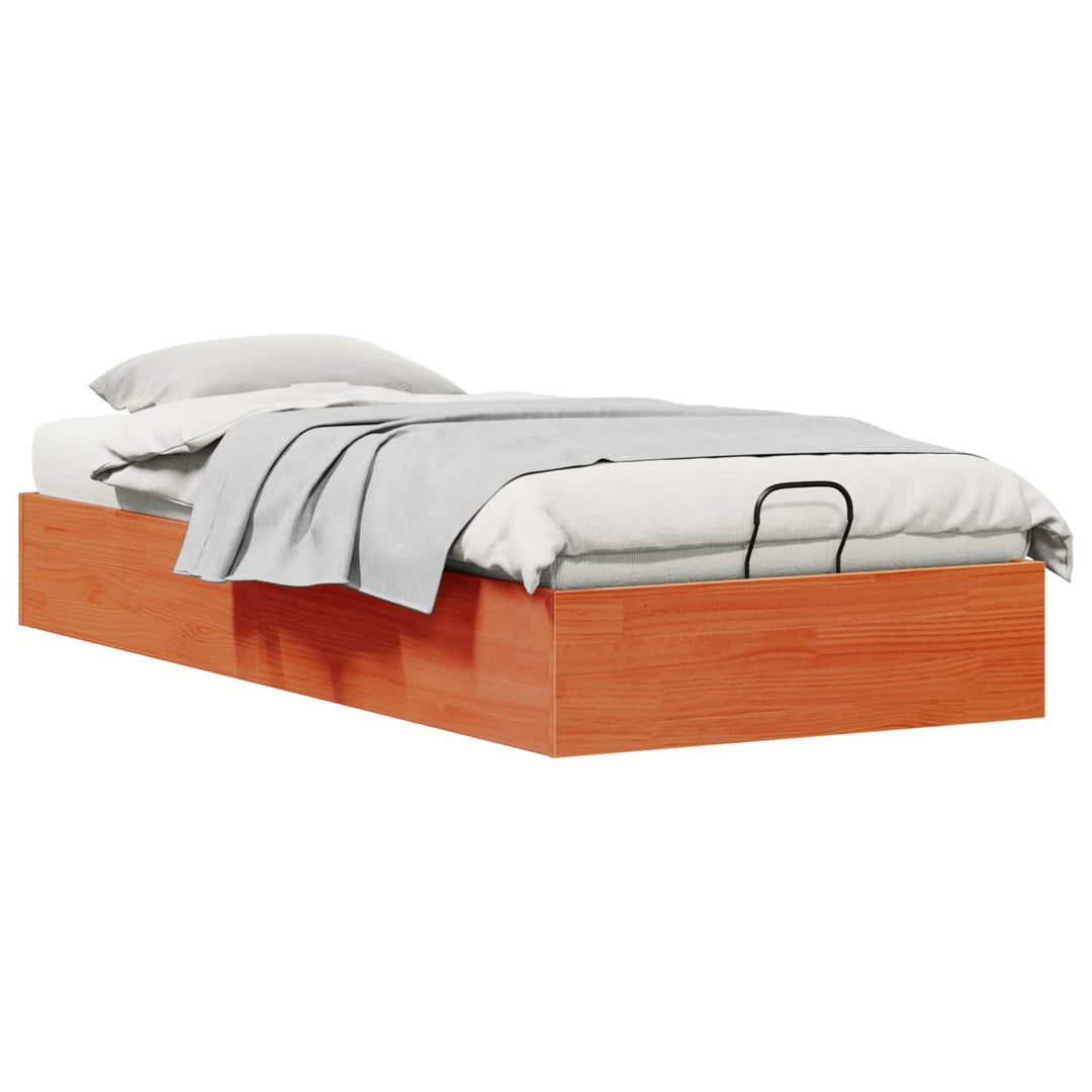 Otmansengestel med opbevaring Voksbrun 75 x 190 cm