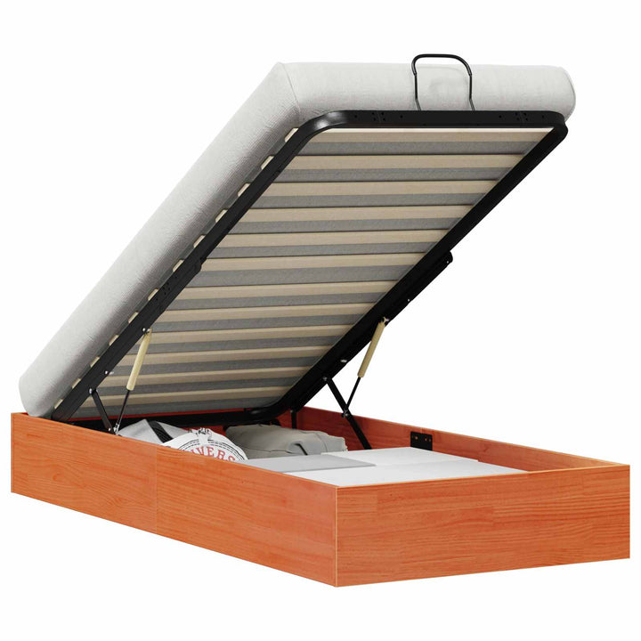Otmansengestel med opbevaring VoksBrun 90 x 190 cm
