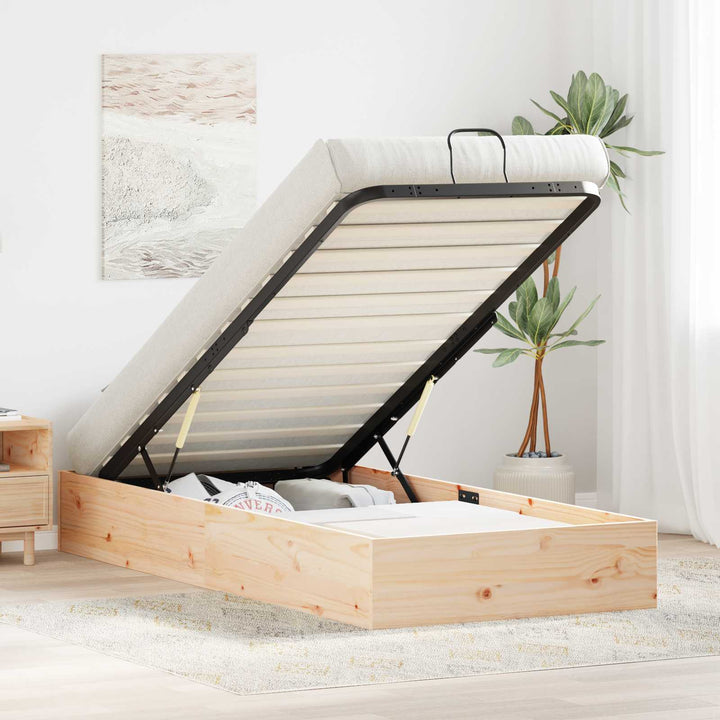 Otmansengestel med opbevaring Naturfarvet 80 x 200 cm