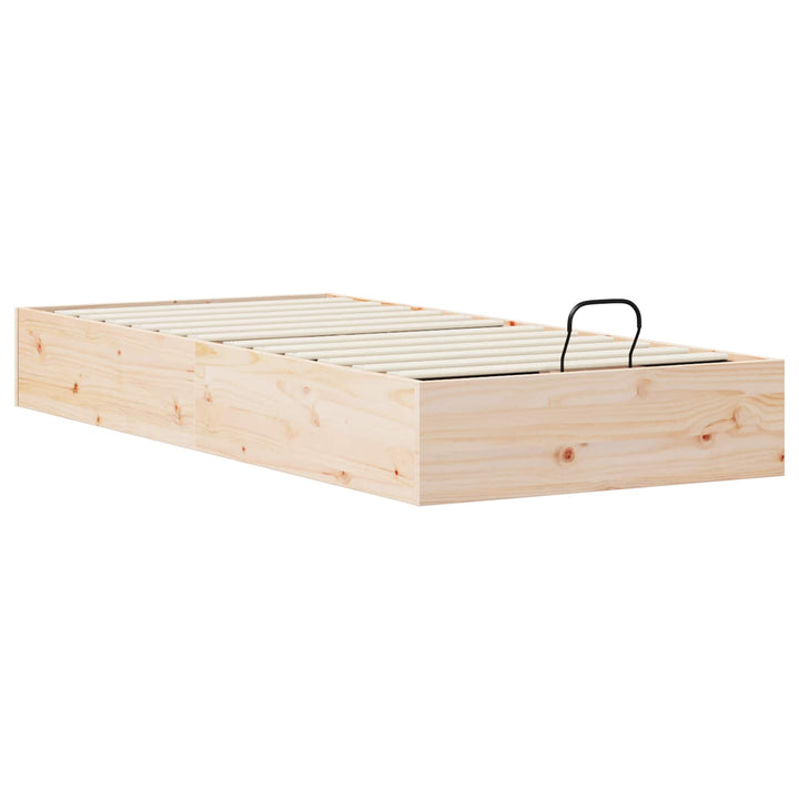 Otmansengestel med opbevaring Naturfarvet 90 x 200 cm