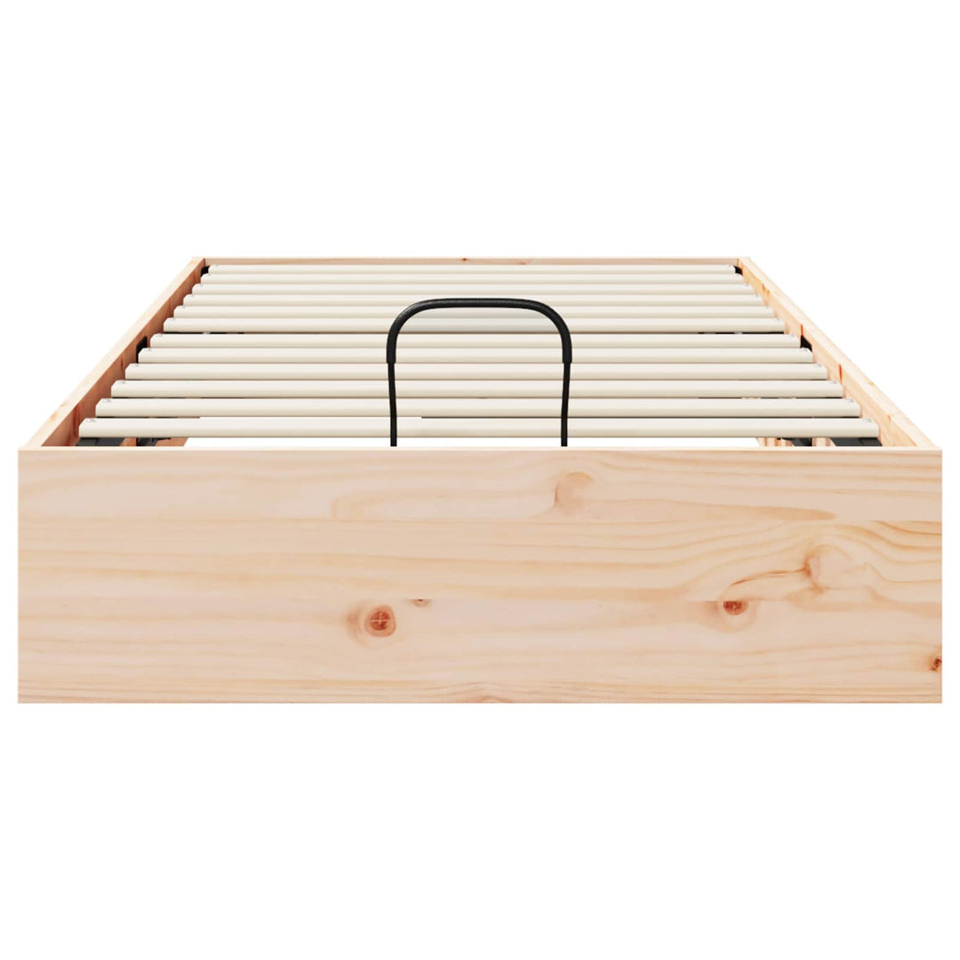 Otmansengestel med opbevaring Naturfarvet 90 x 200 cm