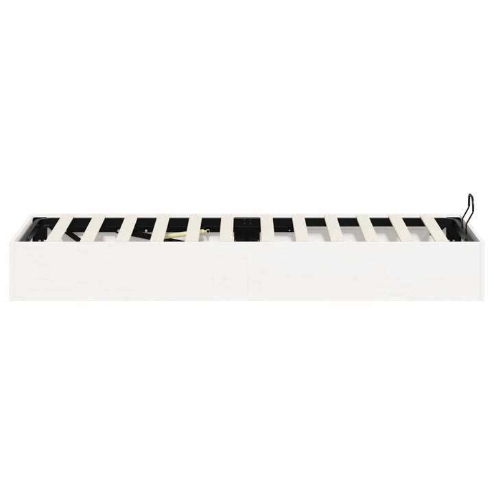 Otmansengestel med opbevaring Hvid 90 x 200 cm Massivt fyrretræ